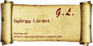 György Lóránt névjegykártya