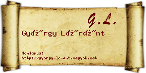 György Lóránt névjegykártya