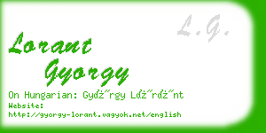 lorant gyorgy business card